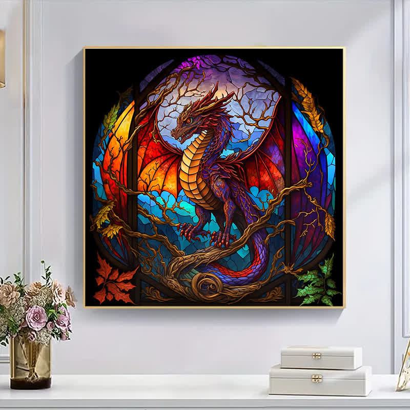 Rubbyoo Dragon Stained -1 Wooden Jigsaw Puzzle