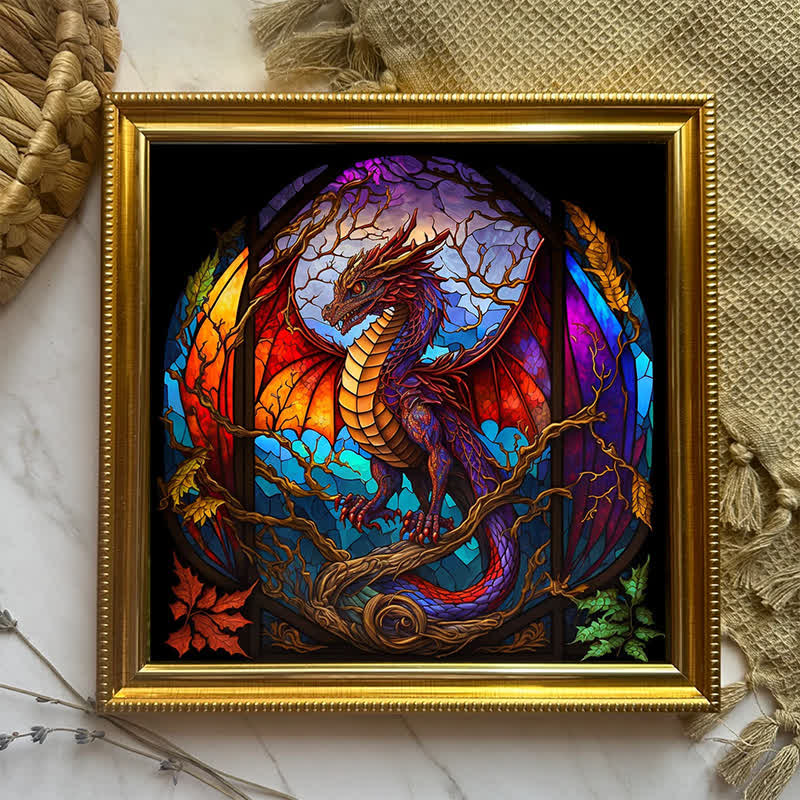 Rubbyoo Dragon Stained -1 Wooden Jigsaw Puzzle