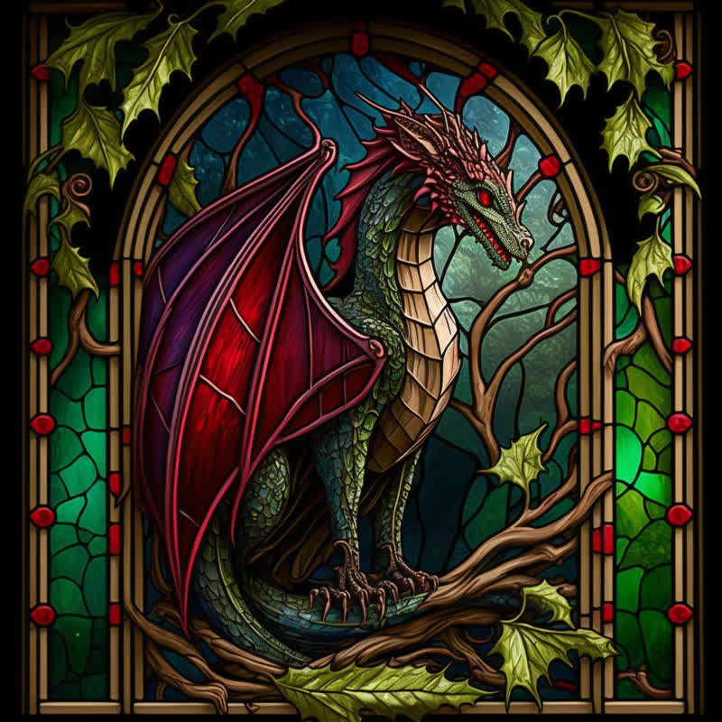 Rubbyoo Dragon Stained -3 Wooden Jigsaw Puzzle