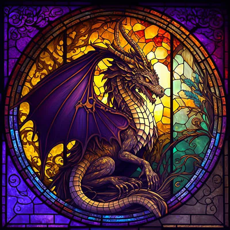 Rubbyoo Dragon Stained -4 Wooden Jigsaw Puzzle