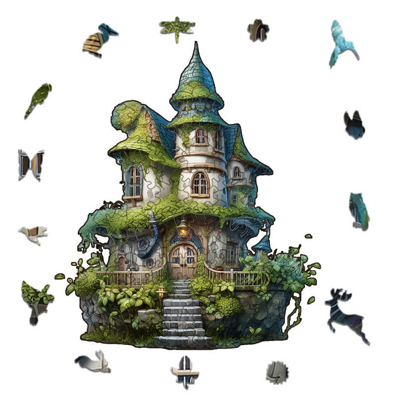 Rubbyoo Mossy Cottage - Wooden Jigsaw Puzzle