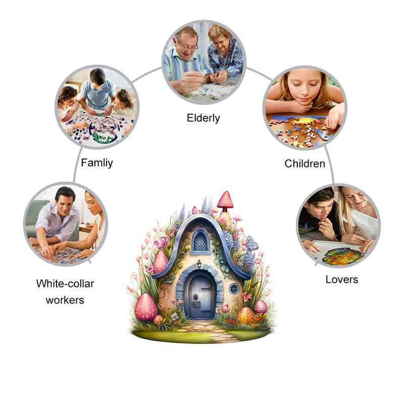 Rubbyoo Tiny Fairy House - Wooden Jigsaw Puzzle