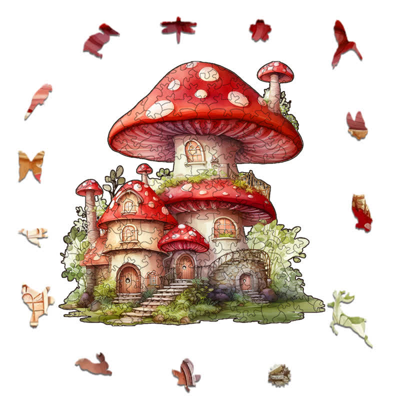 Rubbyoo Fairy Mushroom - Wooden Jigsaw Puzzle