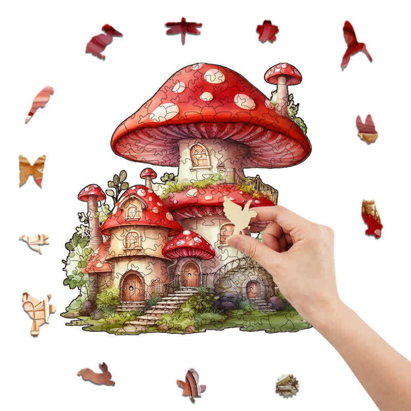 Rubbyoo Fairy Mushroom - Wooden Jigsaw Puzzle