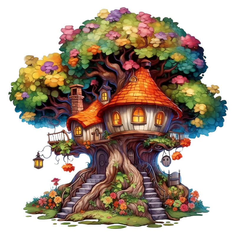 Rubbyoo Mushroom home - Wooden Jigsaw Puzzle