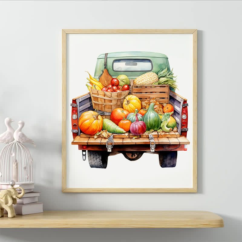 Rubbyoo Retro Trucks Fall Sublimation - Wooden Jigsaw Puzzle