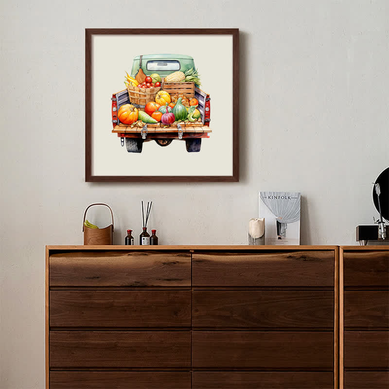 Rubbyoo Retro Trucks Fall Sublimation - Wooden Jigsaw Puzzle