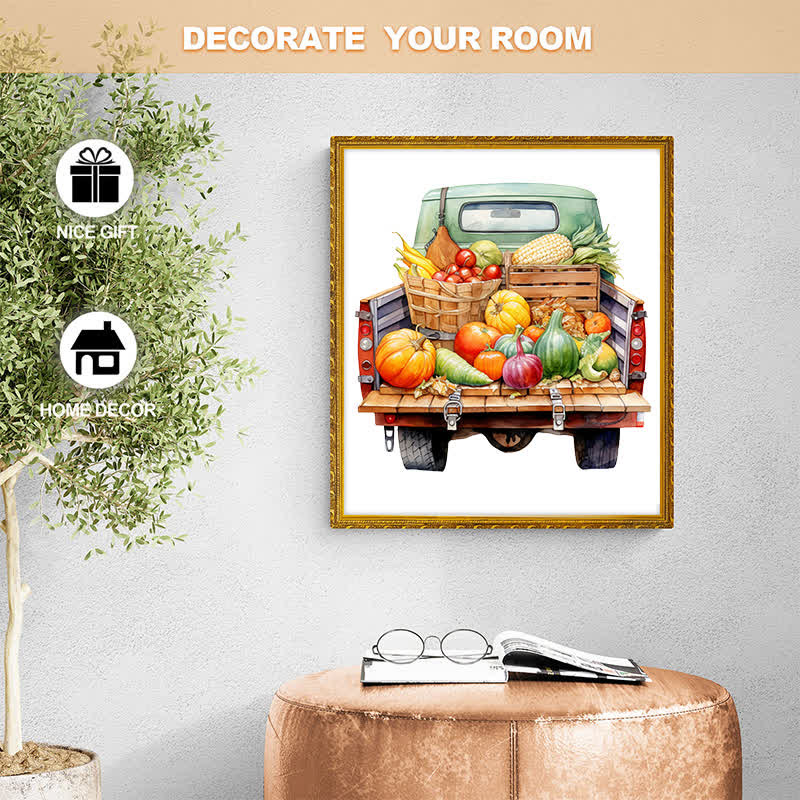 Rubbyoo Retro Trucks Fall Sublimation - Wooden Jigsaw Puzzle