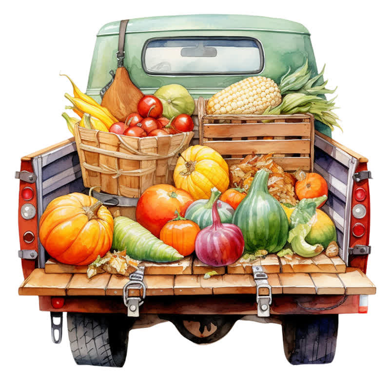 Rubbyoo Retro Trucks Fall Sublimation - Wooden Jigsaw Puzzle