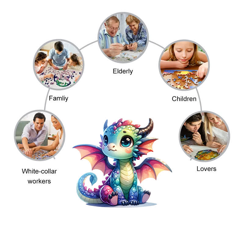 Rubbyoo Baby Dragon - Wooden Jigsaw Puzzle