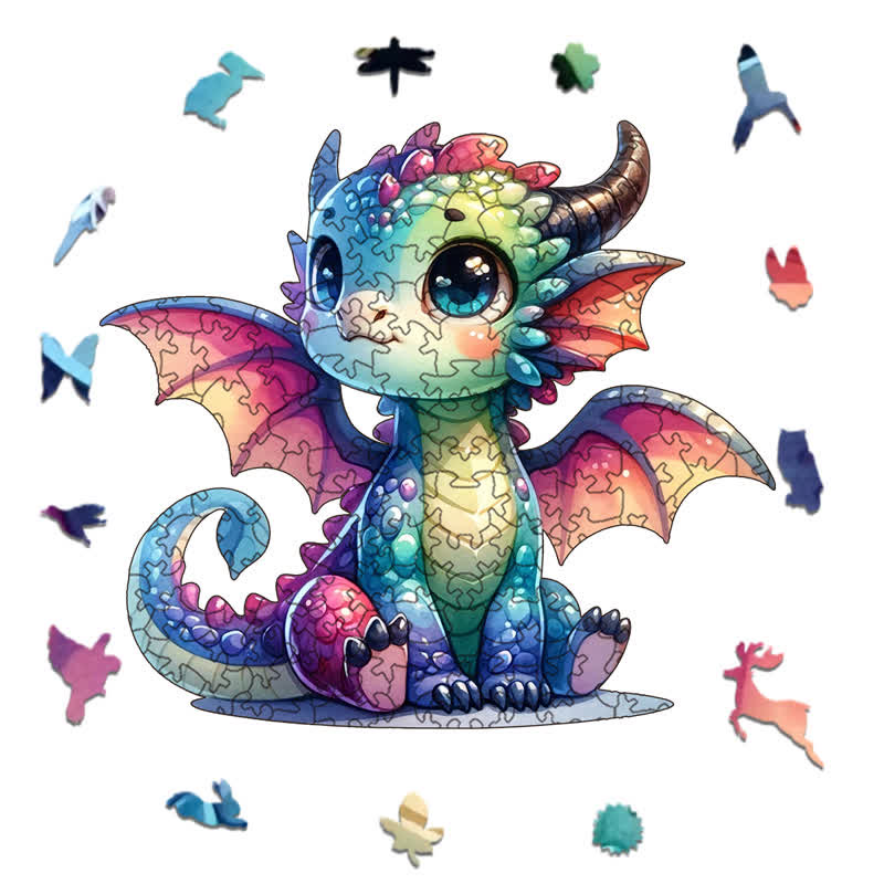 Rubbyoo Baby Dragon - Wooden Jigsaw Puzzle