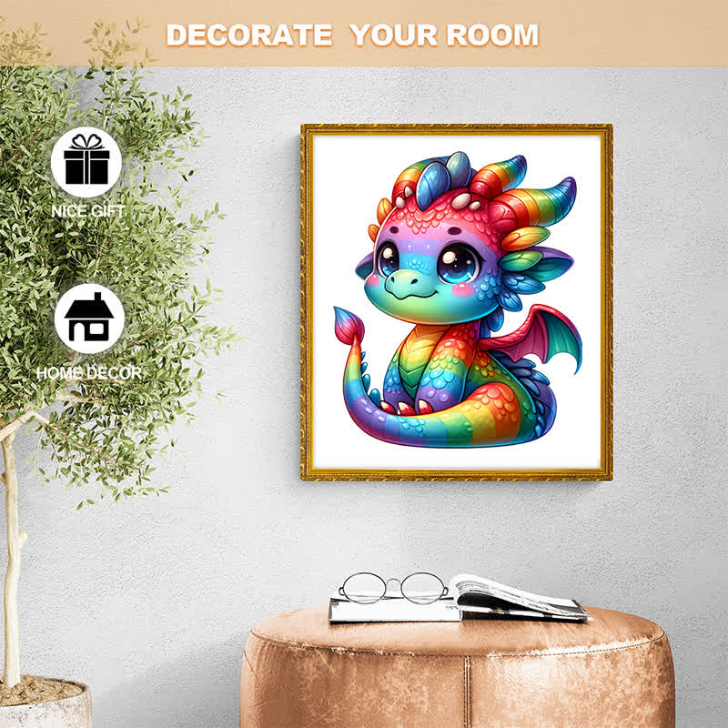 Rubbyoo Colorful Baby Dragon - Wooden Jigsaw Puzzle