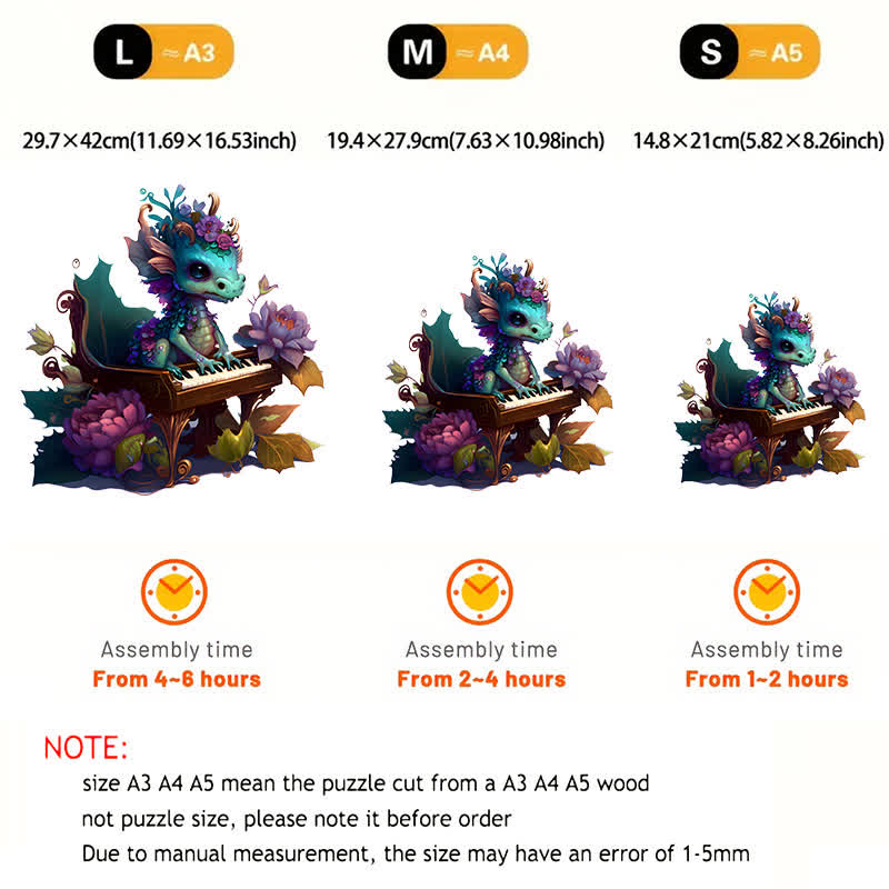 Rubbyoo Elegant Baby Dragon - Wooden Jigsaw Puzzle