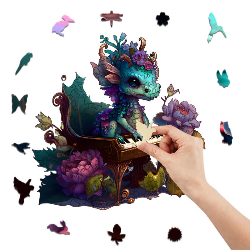 Rubbyoo Elegant Baby Dragon - Wooden Jigsaw Puzzle