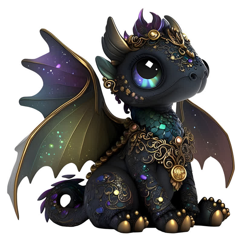 Rubbyoo Black Baby Dragon - Wooden Jigsaw Puzzle