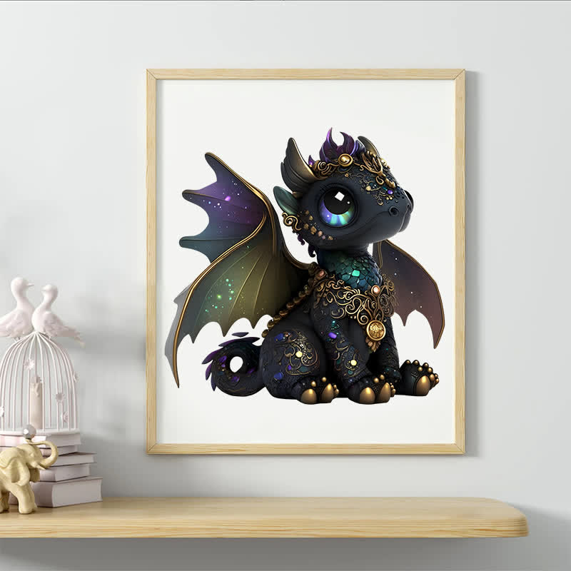 Rubbyoo Black Baby Dragon - Wooden Jigsaw Puzzle