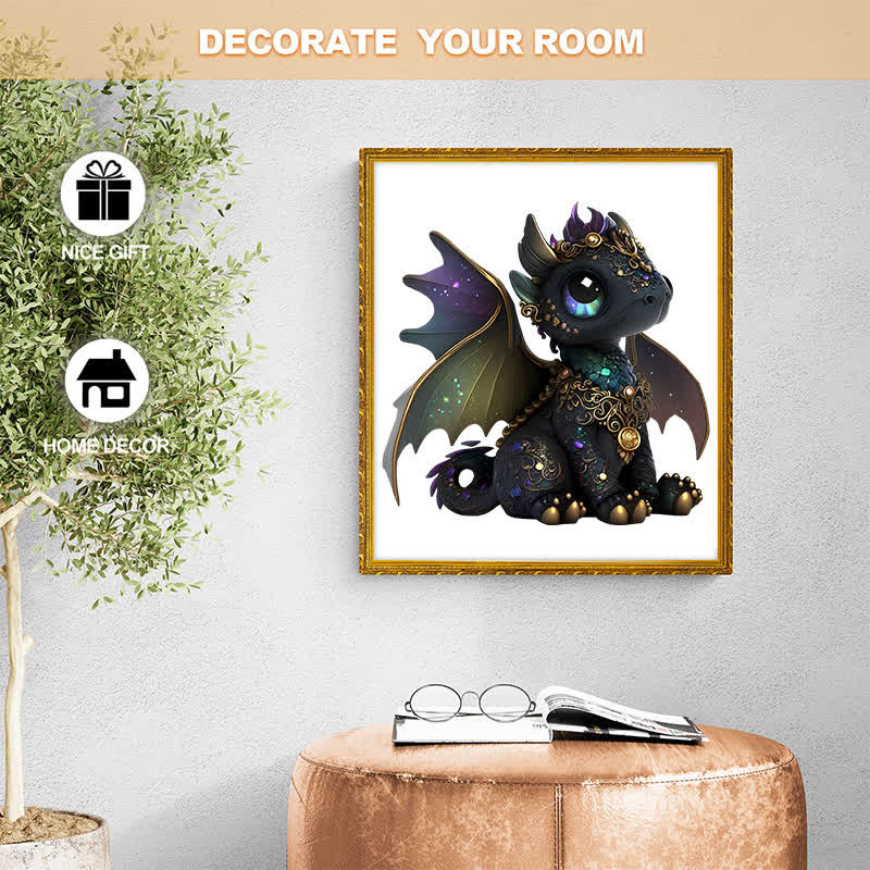 Rubbyoo Black Baby Dragon - Wooden Jigsaw Puzzle