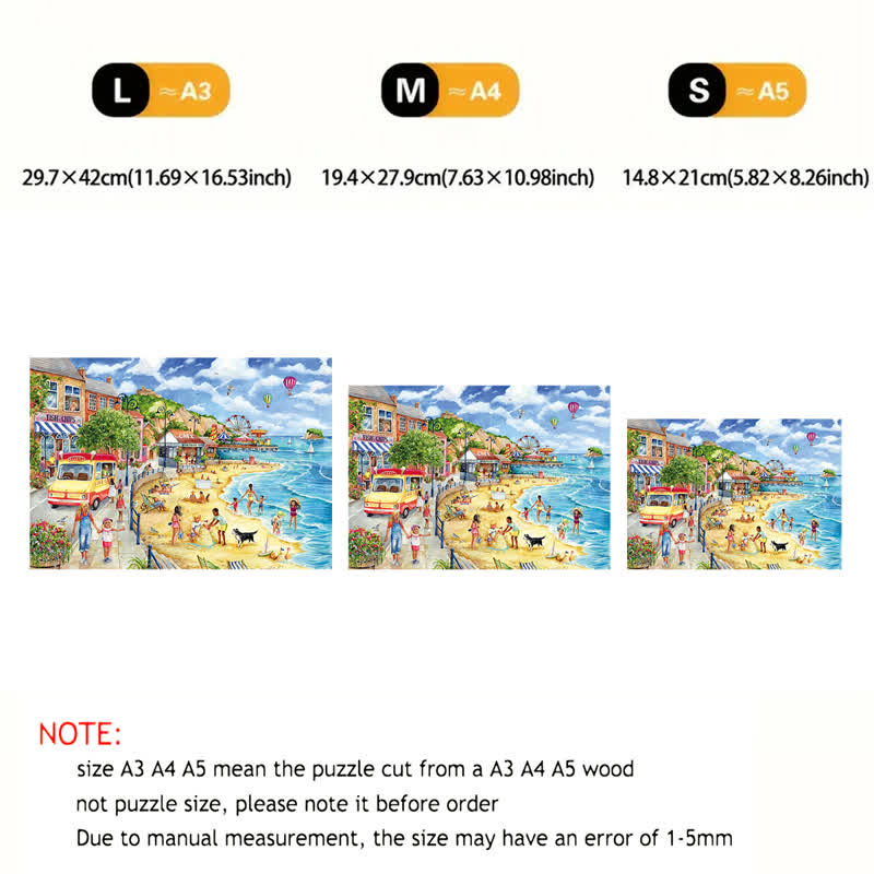 Rubbyoo Seaside Promenade - Wooden Jigsaw Puzzle