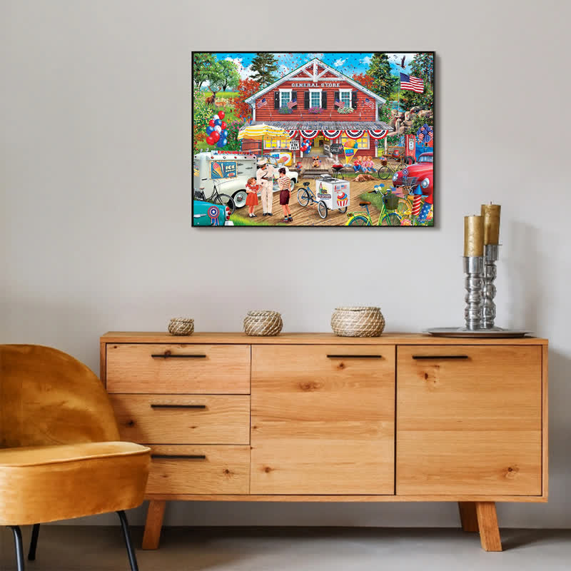 Rubbyoo Fourth of July - Wooden Jigsaw Puzzle