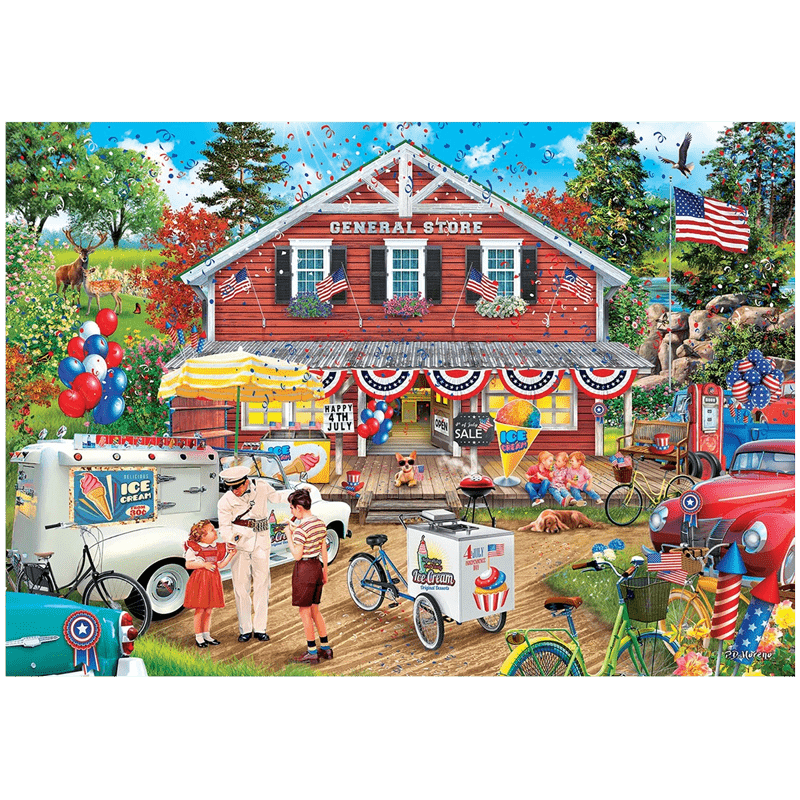 Rubbyoo Fourth of July - Wooden Jigsaw Puzzle