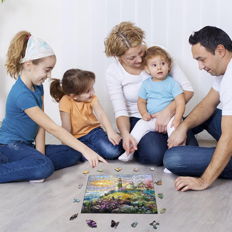 Rubbyoo Watching The Sunset - Wooden Jigsaw Puzzle