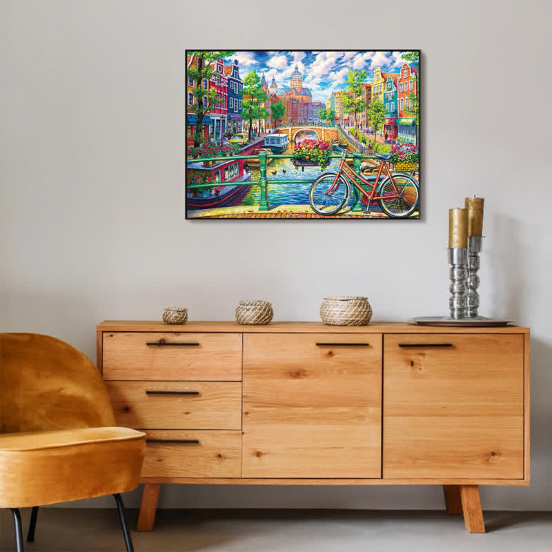 Rubbyoo Amsterdam Canal - Wooden Jigsaw Puzzle