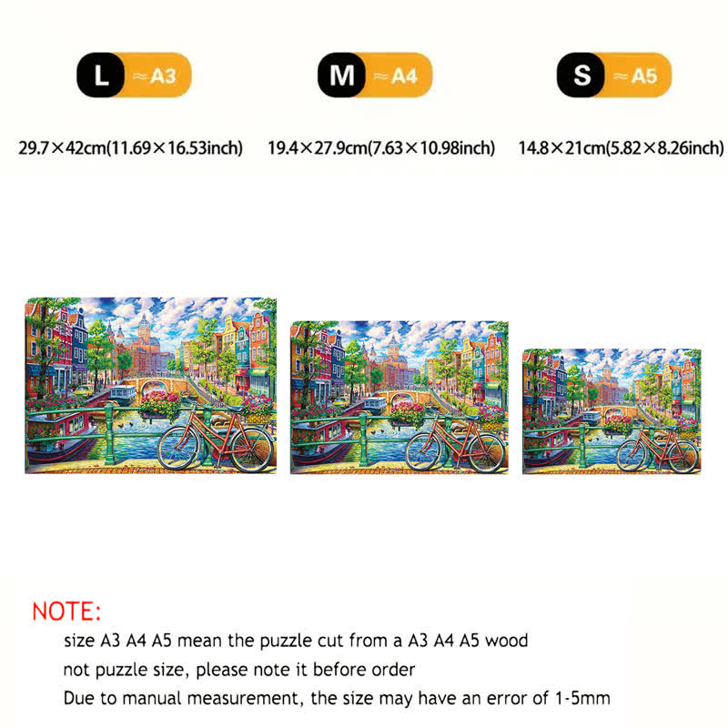 Rubbyoo Amsterdam Canal - Wooden Jigsaw Puzzle