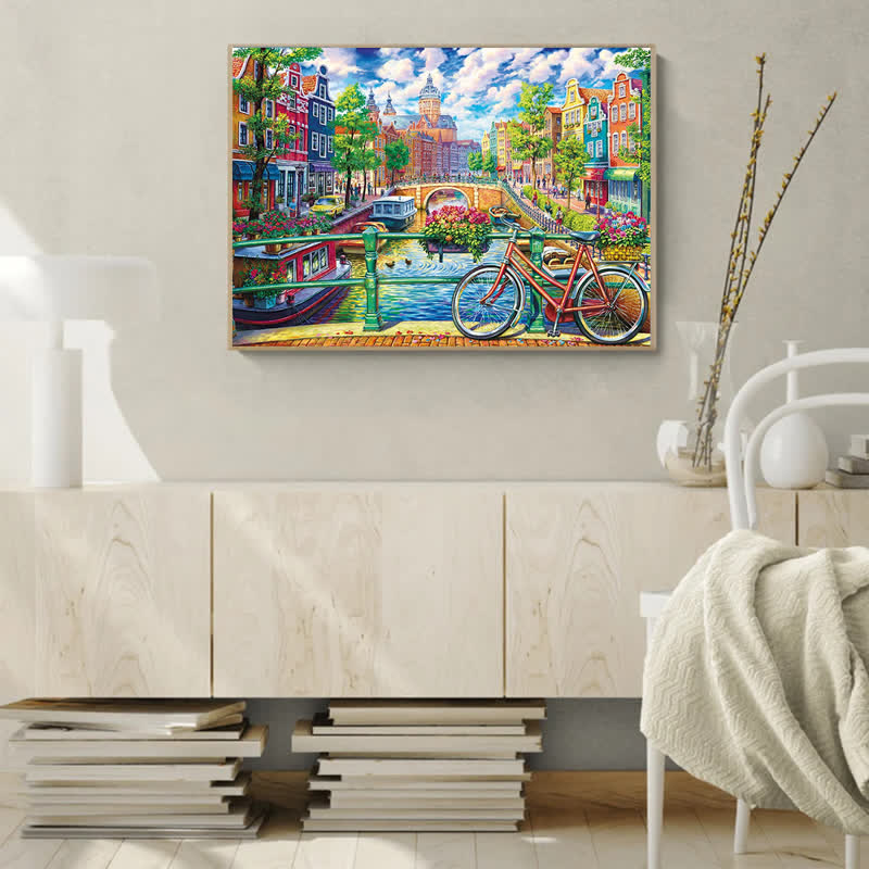 Rubbyoo Amsterdam Canal - Wooden Jigsaw Puzzle