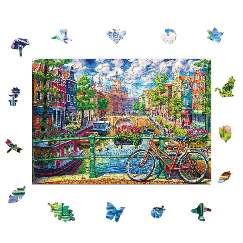 Rubbyoo Amsterdam Canal - Wooden Jigsaw Puzzle