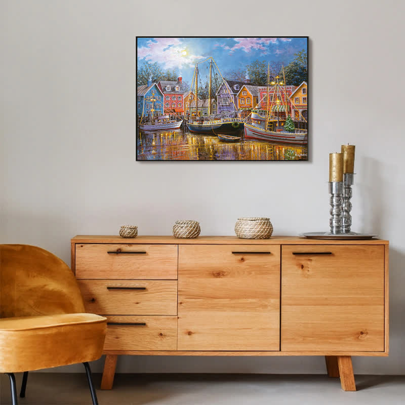 Rubbyoo Ships Aglow - Wooden Jigsaw Puzzle