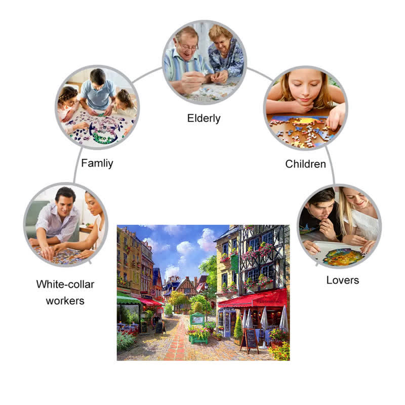 Rubbyoo Cafe in Paris - Wooden Jigsaw Puzzle