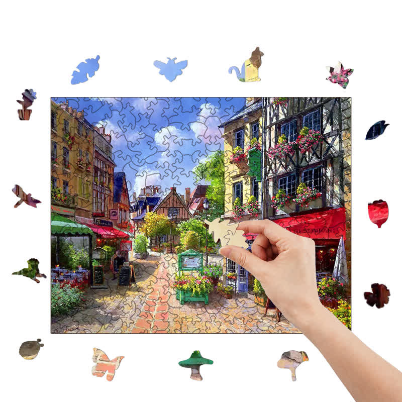 Rubbyoo Cafe in Paris - Wooden Jigsaw Puzzle