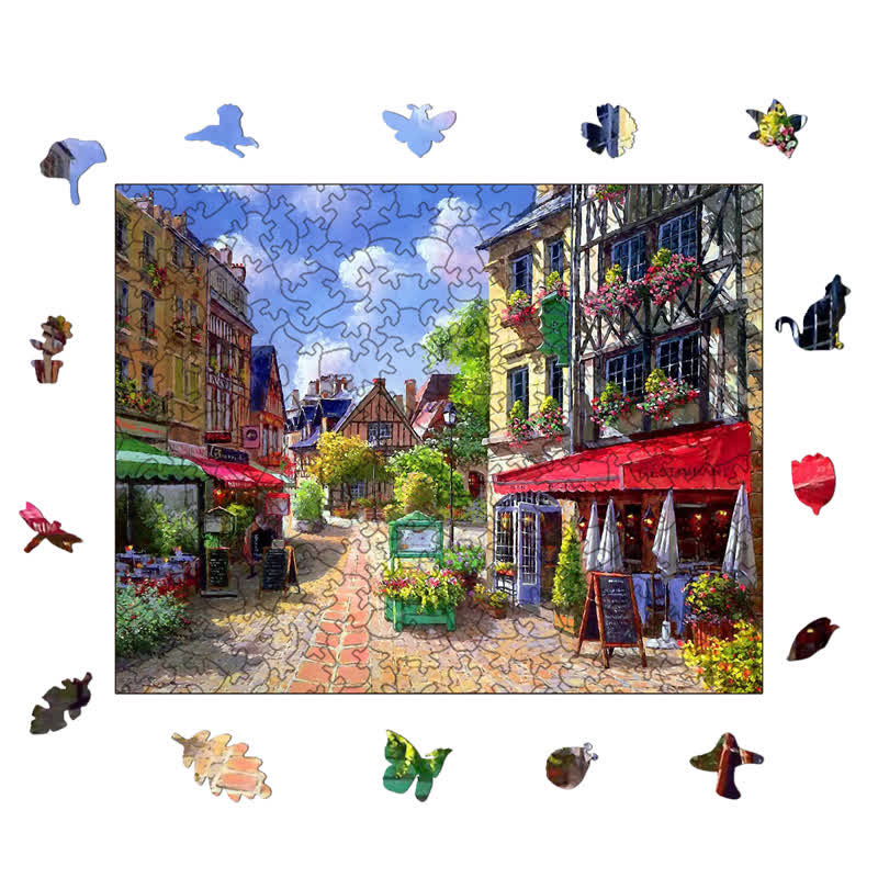 Rubbyoo Cafe in Paris - Wooden Jigsaw Puzzle