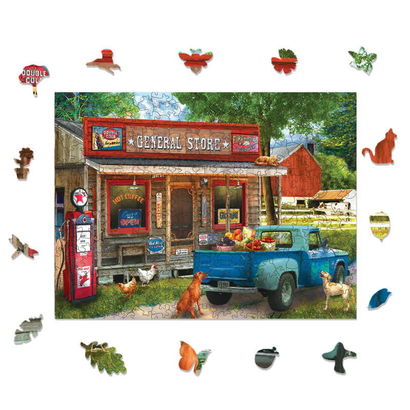 Rubbyoo A Stop at the Store - Wooden Jigsaw Puzzle