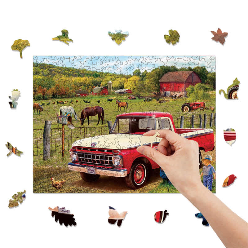 Rubbyoo Grandpa's Old Truck | 1965 Ford Pickup Truck - Wooden Jigsaw Puzzle