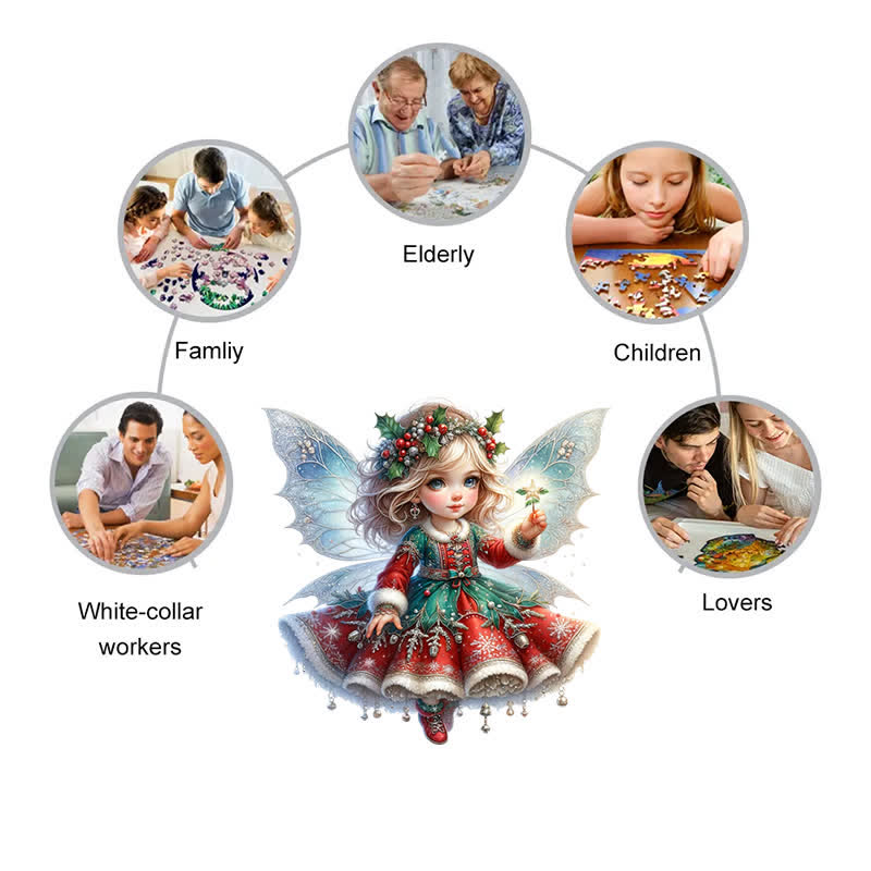 Rubbyoo Enchanting Christmas Fairy - Wooden Jigsaw Puzzle