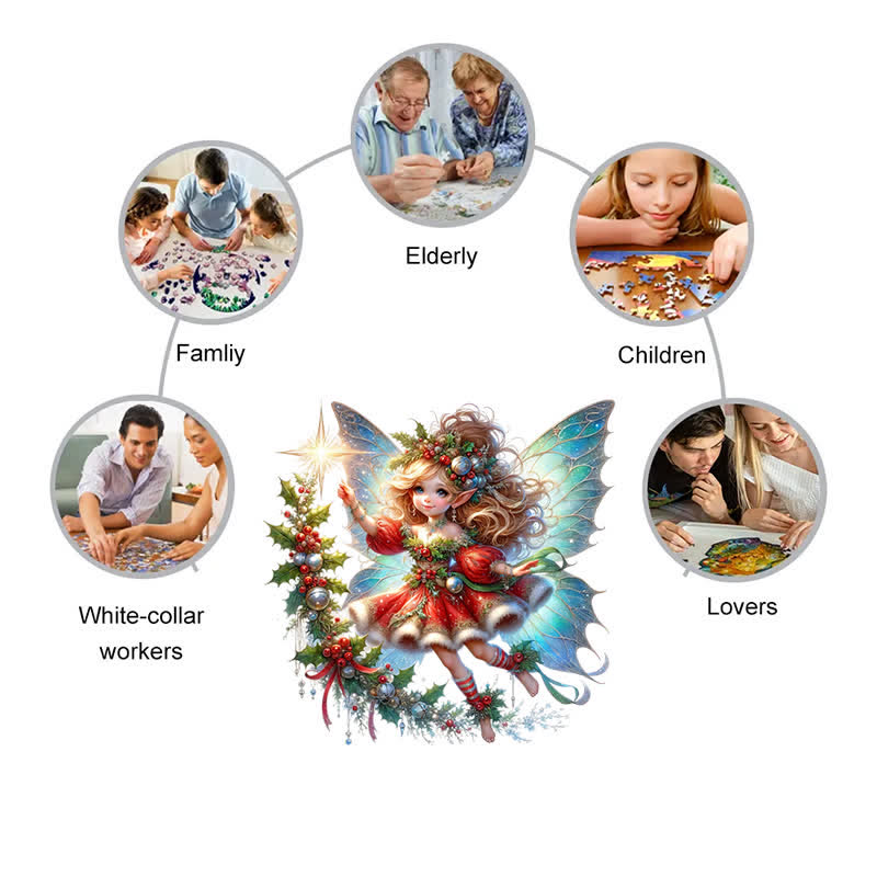 Rubbyoo Beautiful Christmas Fairy - Wooden Jigsaw Puzzle
