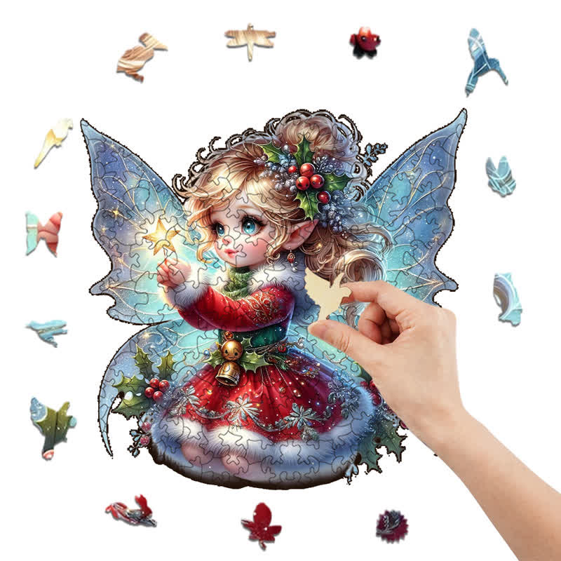 Rubbyoo Cute Christmas Fairy - Wooden Jigsaw Puzzle
