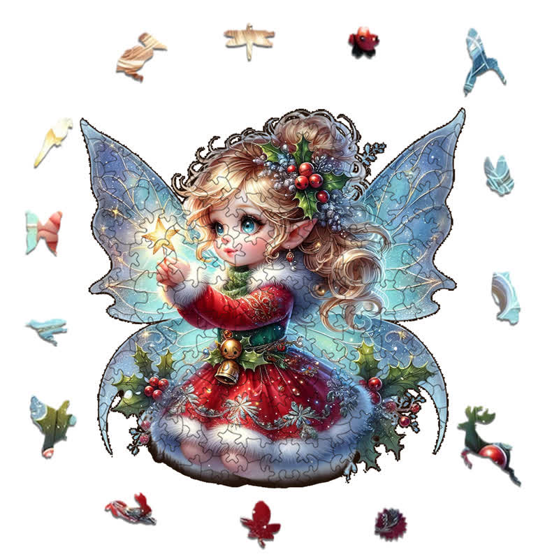 Rubbyoo Cute Christmas Fairy - Wooden Jigsaw Puzzle