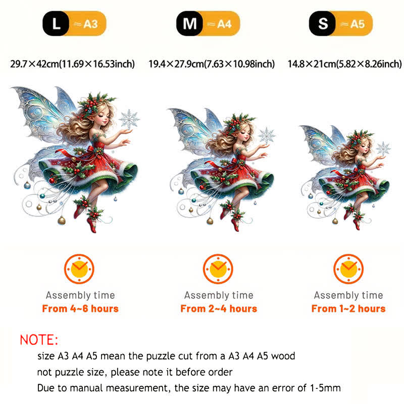 Rubbyoo Fantasy Christmas Fairy - Wooden Jigsaw Puzzle