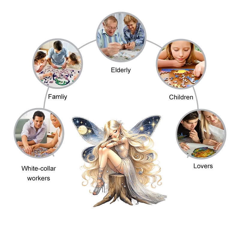 Rubbyoo Beautiful Fairy Gallery - Wooden Jigsaw Puzzle