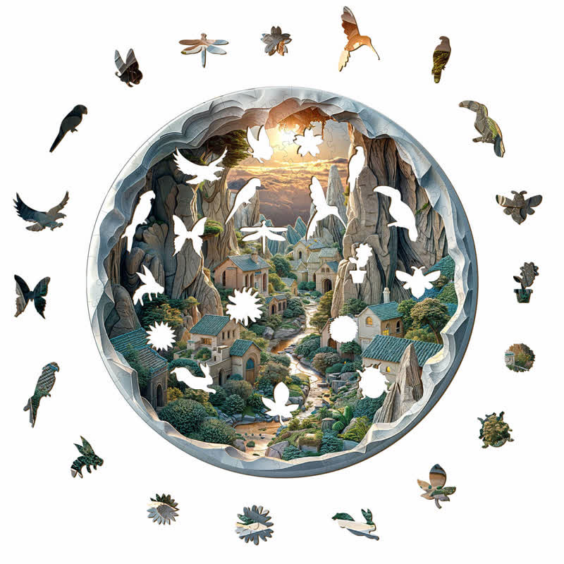 3D vision inside the cave-1 - Wooden Jigsaw Puzzle