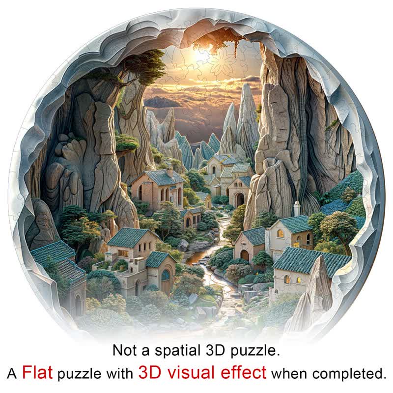 3D vision inside the cave-1 - Wooden Jigsaw Puzzle