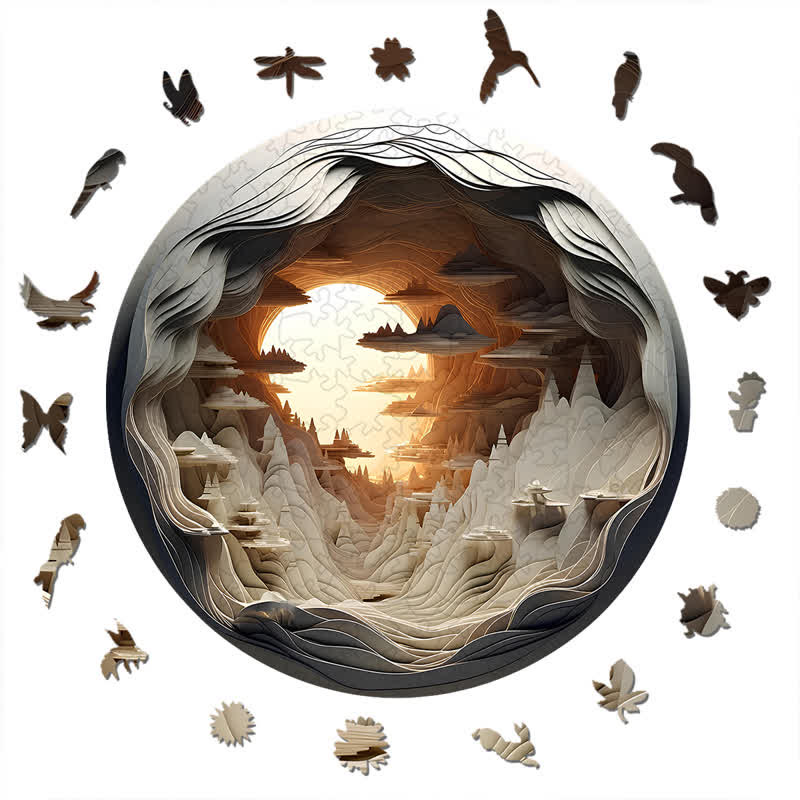 3D vision inside the cave-3 - Wooden Jigsaw Puzzle