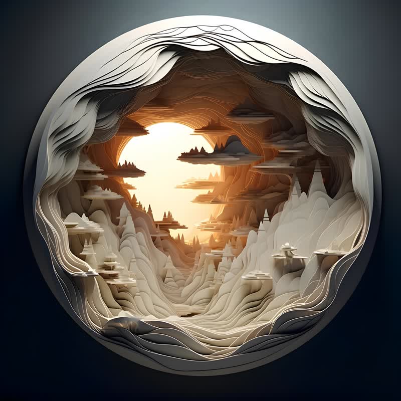 3D vision inside the cave-3 - Wooden Jigsaw Puzzle
