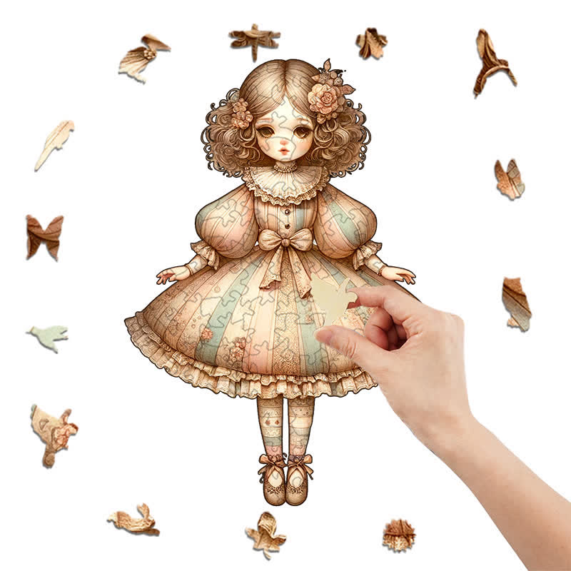 Rubbyoo Classic Doll in Beige Balloon Dress - Wooden Jigsaw Puzzle