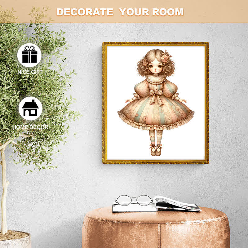 Rubbyoo Classic Doll in Beige Balloon Dress - Wooden Jigsaw Puzzle