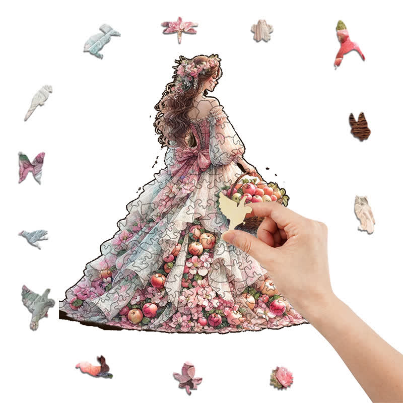 Rubbyoo Fillette Printemps - Wooden Jigsaw Puzzle