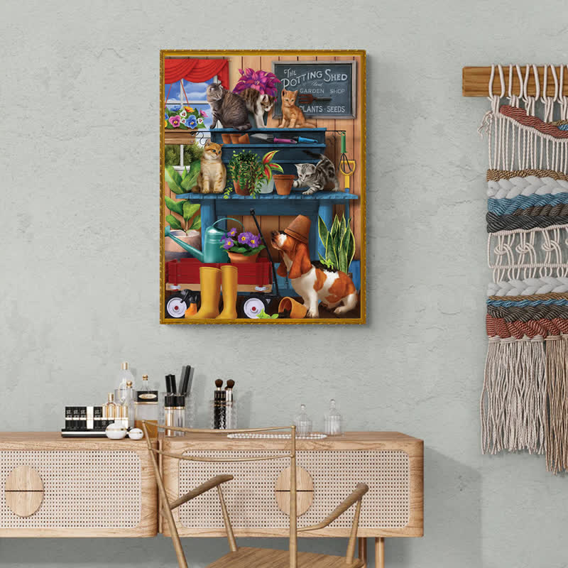 Rubbyoo Trouble in the Potting Shed - Wooden Jigsaw Puzzle