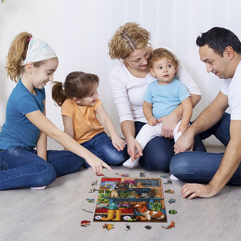 Rubbyoo Trouble in the Potting Shed - Wooden Jigsaw Puzzle